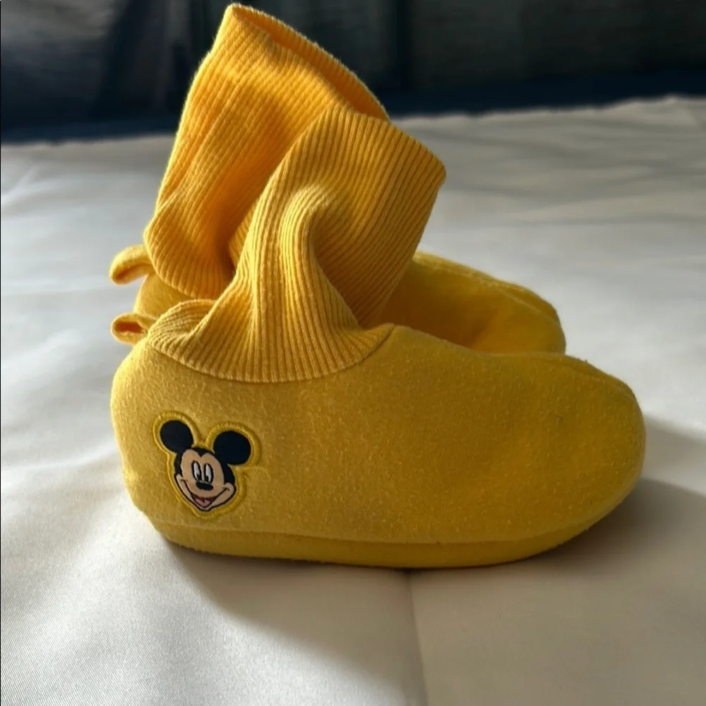 Disney Yellow Baby Walker Shoes with Soft Organic Design